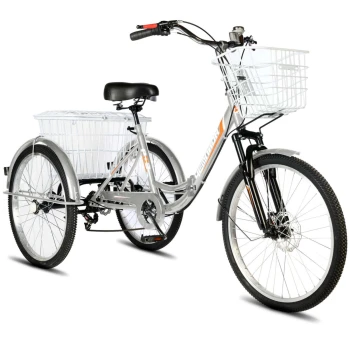 Электровелосипед РВЗ Чемпион 250W 10Ah серебро складной